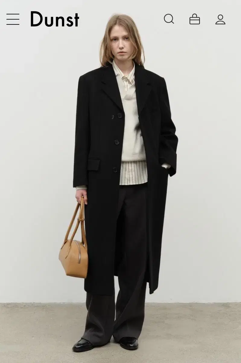 던스트 UNISEX 2-WAY 3 BUTTON CASHMERE COAT