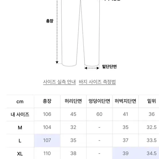 트릴리온 트랙 라인 밴딩 데님 팬츠 XL 샌드블루