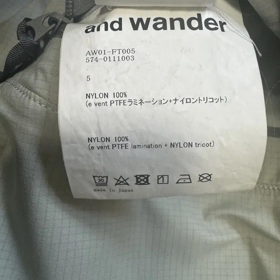 앤드원더andwander dropping pocket rain jaket