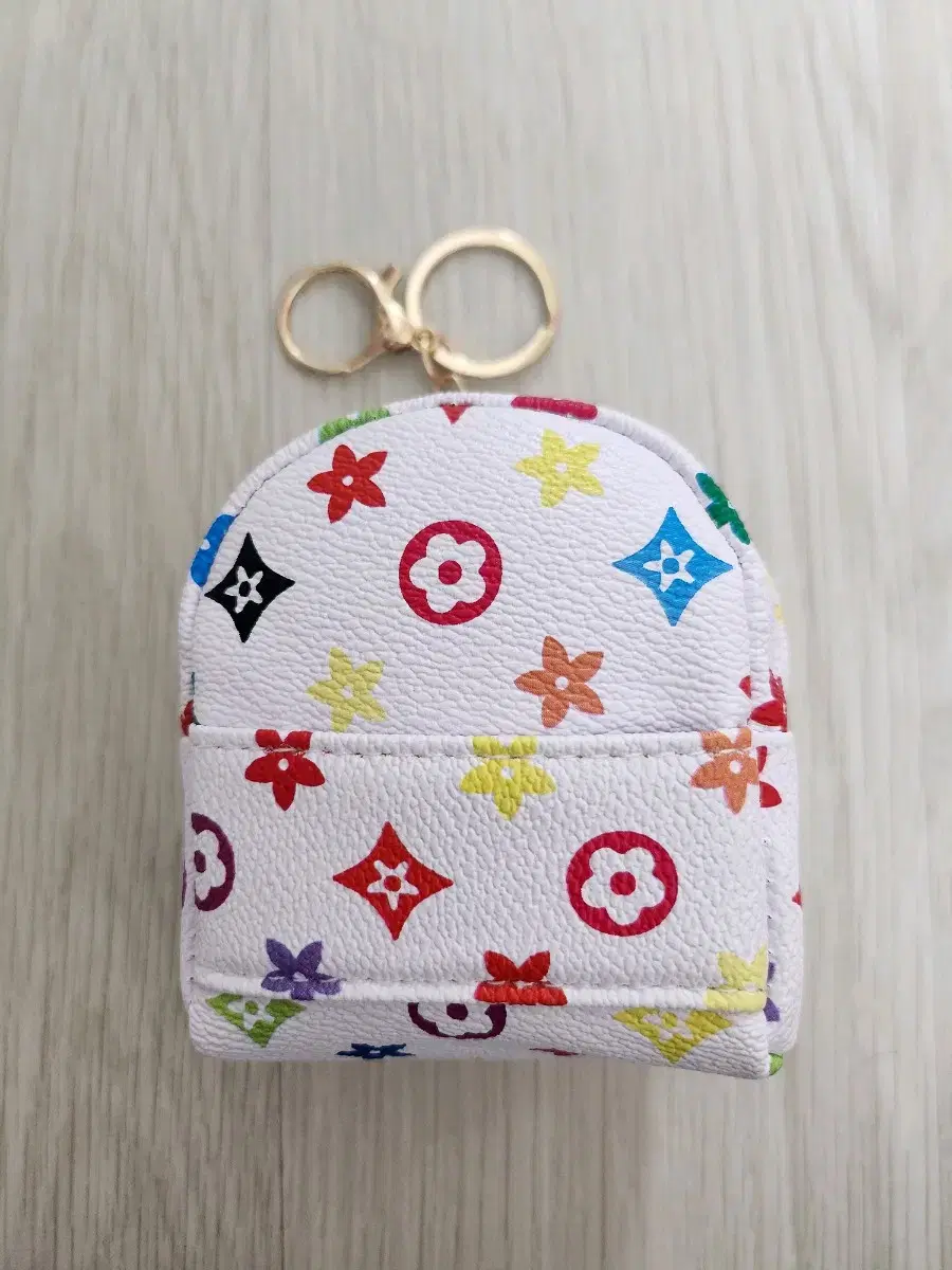 Coin purse and keyring in the shape of a white background