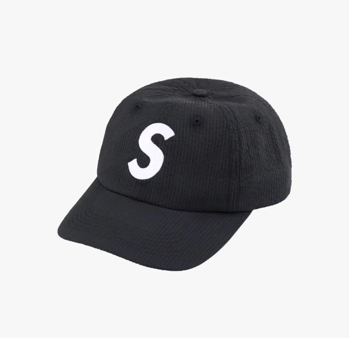 Supreme Seersucker S Logo 6-Panel Black