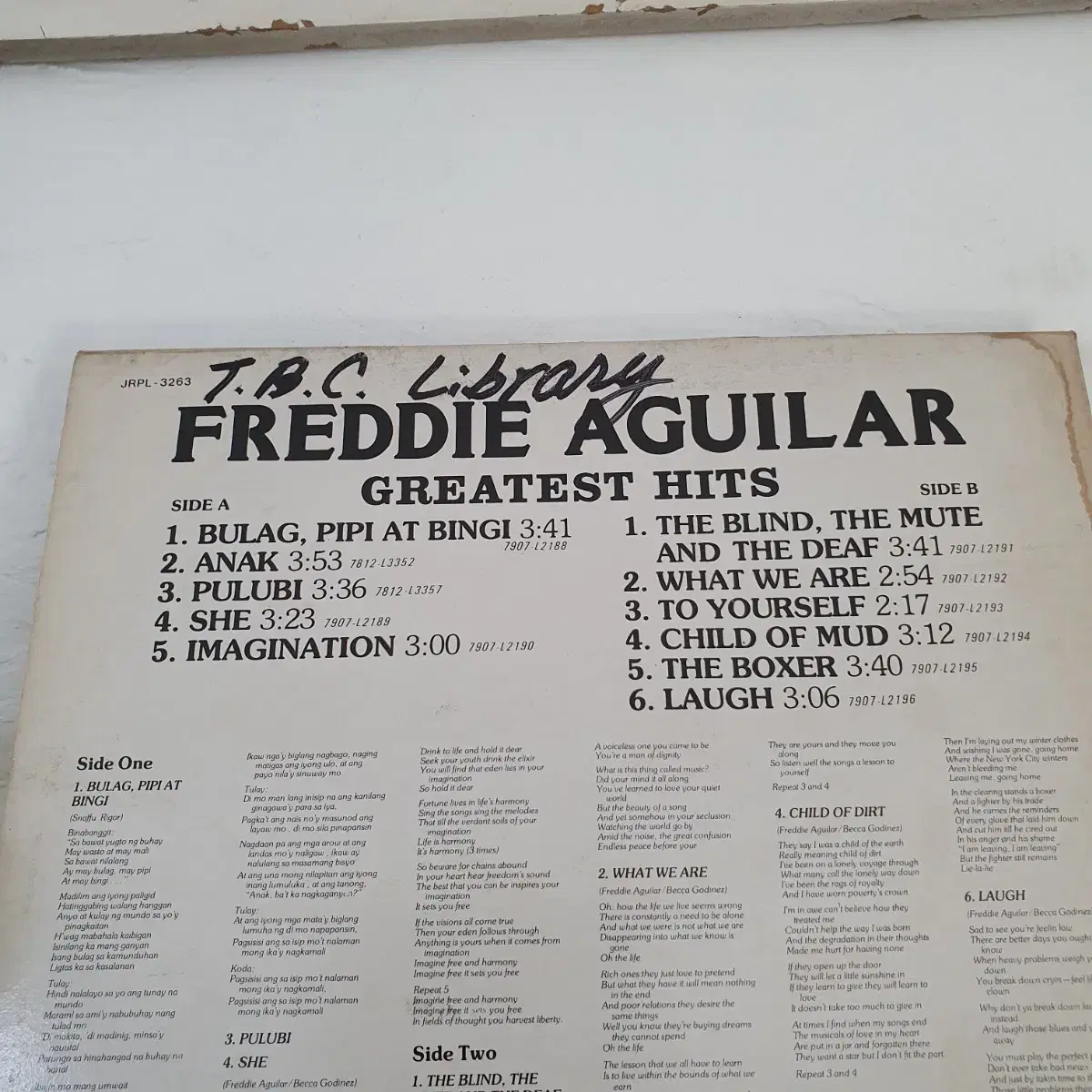 프레디아귈라 FREDDIE AGUILAR LP 1979  ANAK