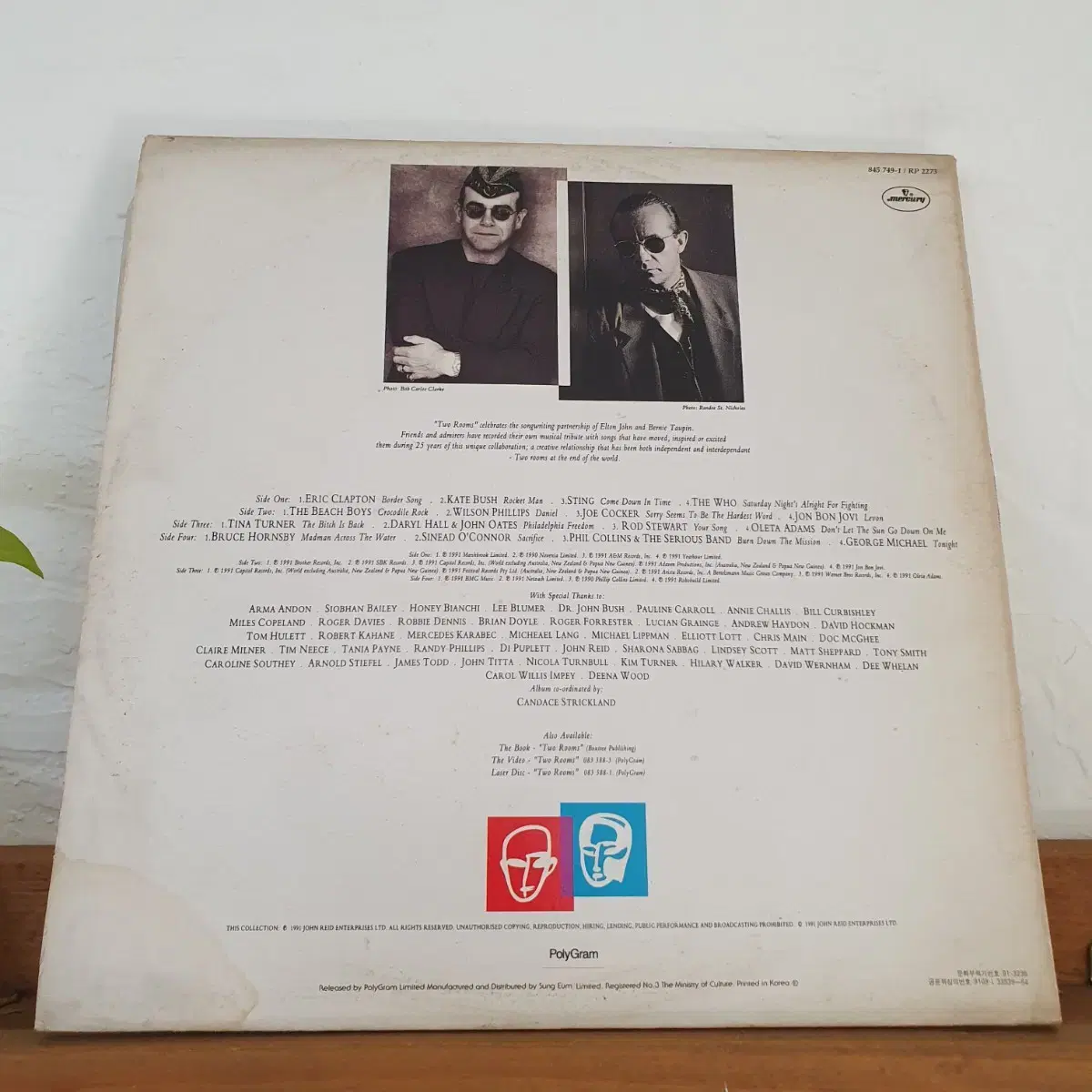 ELTON JONE  &  BERNIE  TAUPIN  2LP  1991