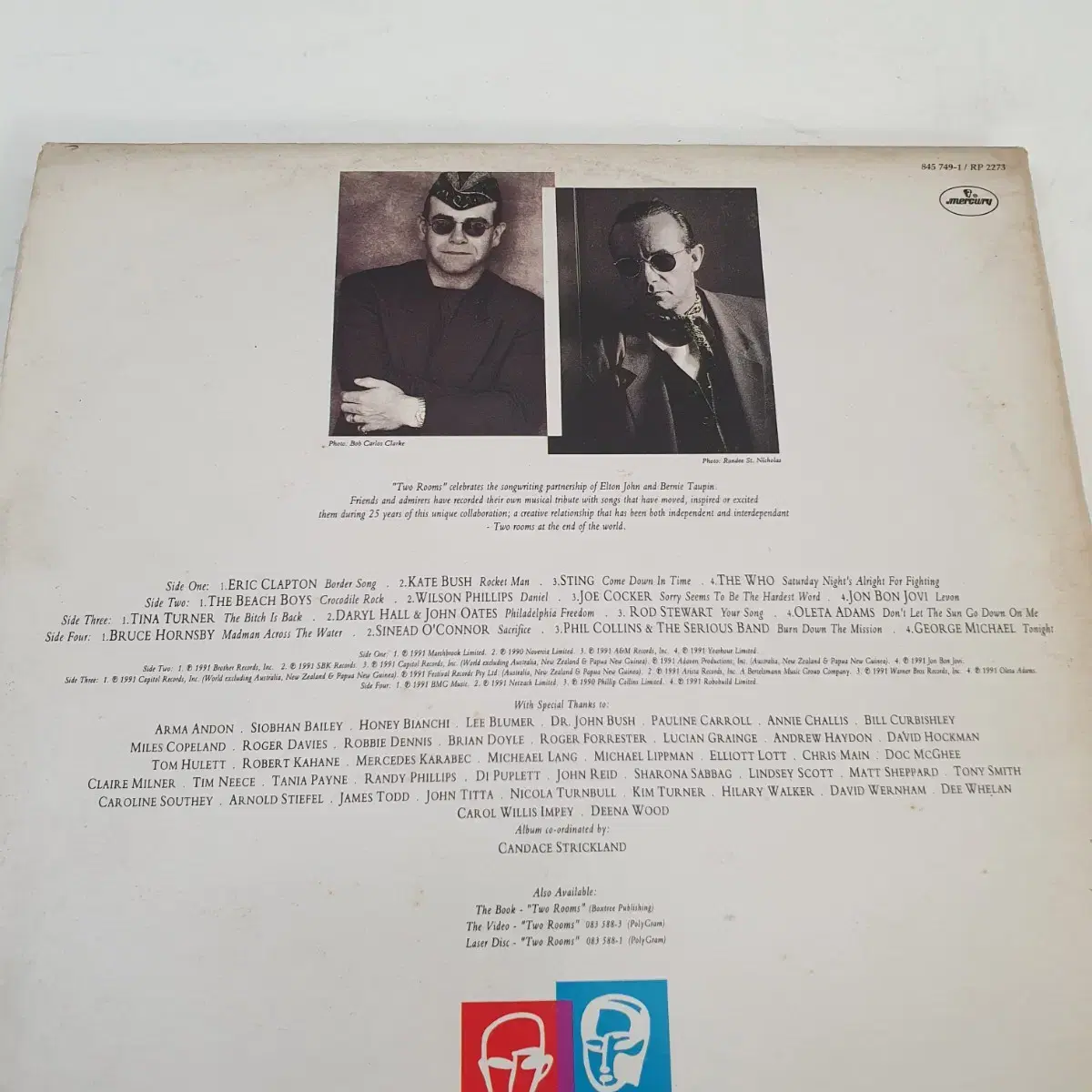 ELTON JONE  &  BERNIE  TAUPIN  2LP  1991