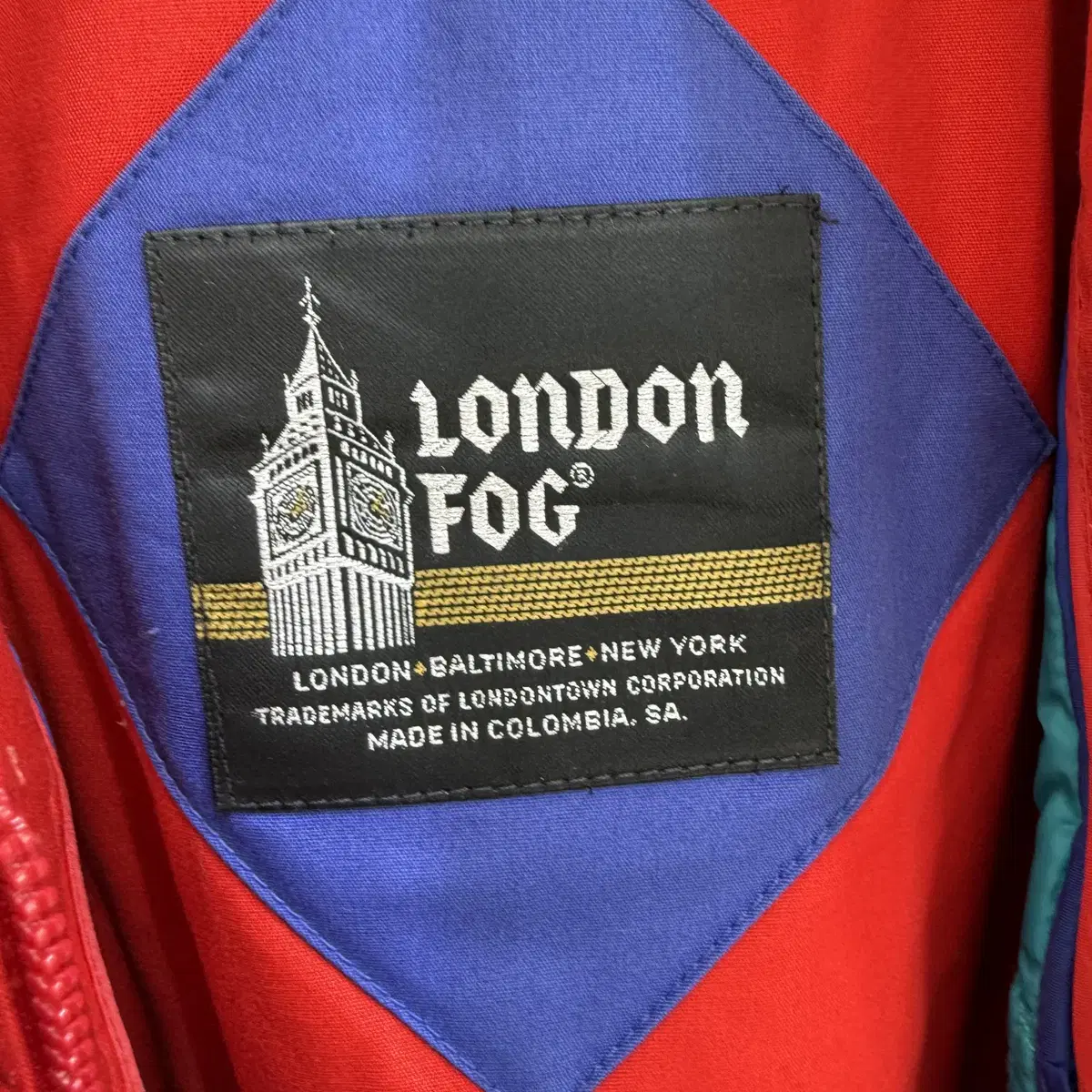 LONDON FOG 레드 윈드브레이크 점퍼