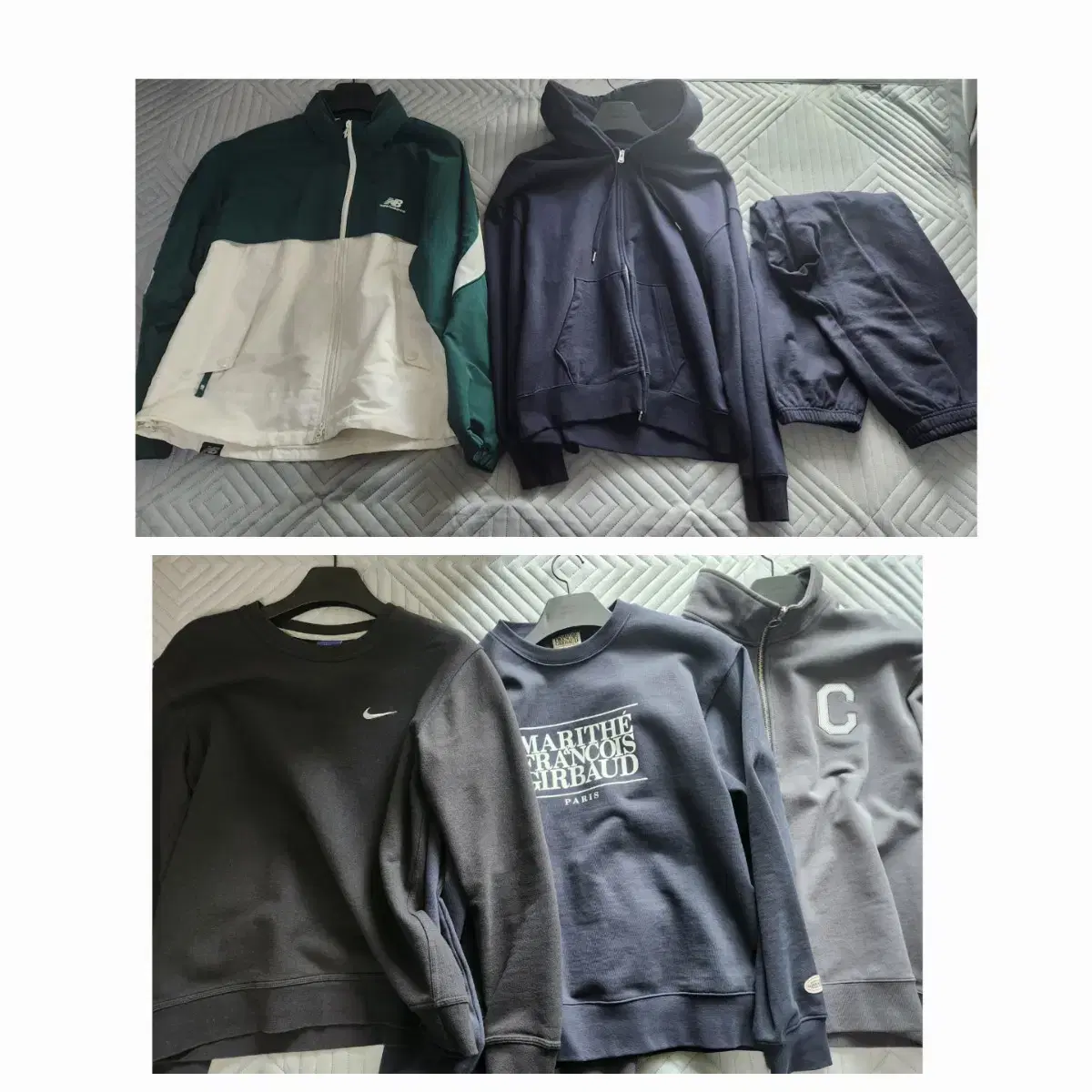 3-piece set of a hooded sweatshirt, zip-up sweatshirt, and sweatpants/(total of 5 pieces) 100,32