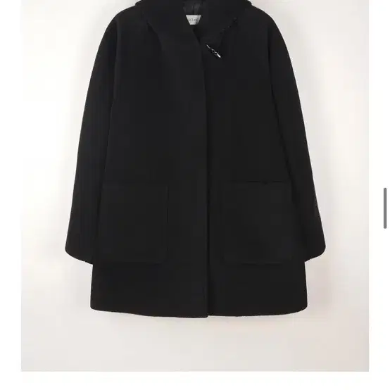 klean claude hooded half coat black