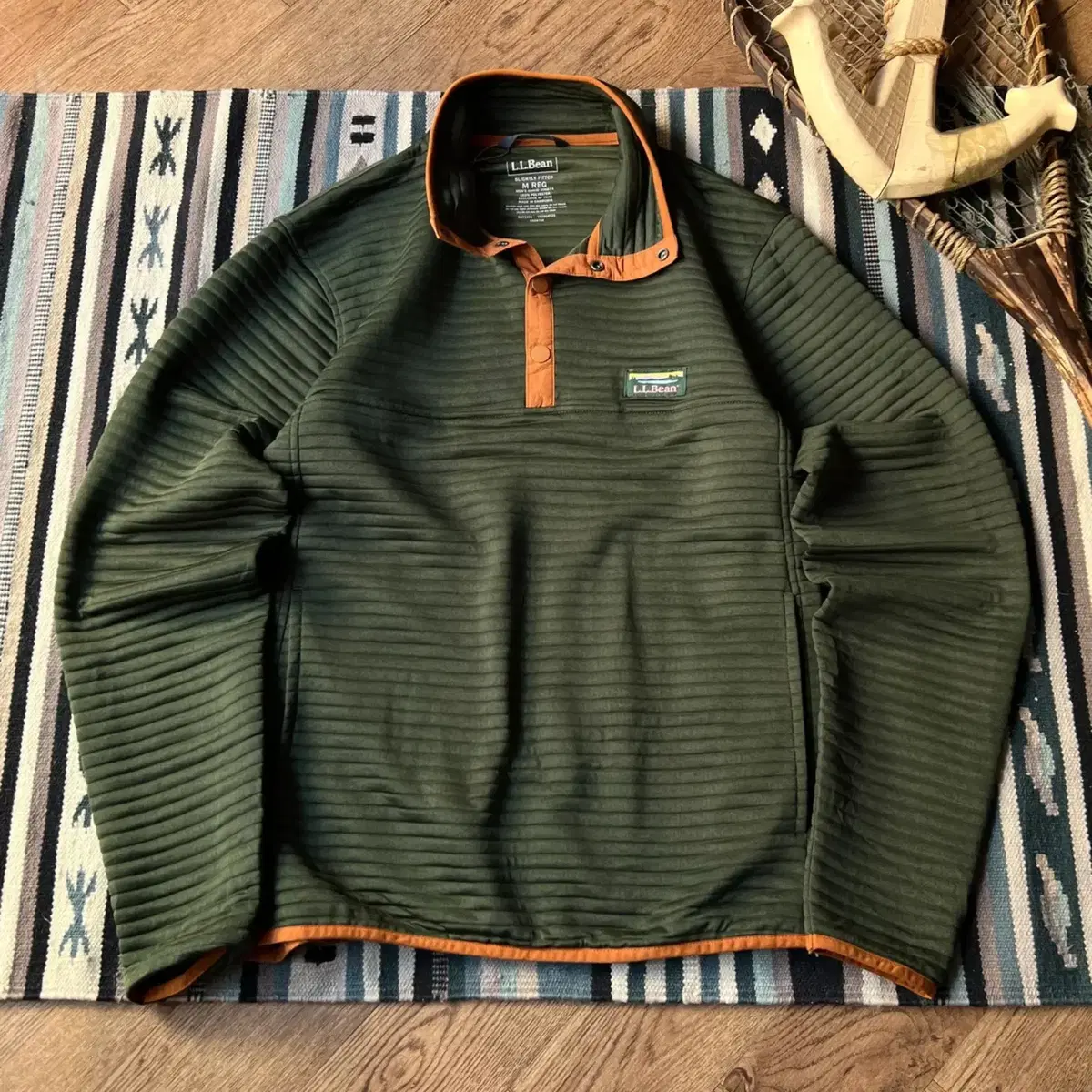 [M]L.L.Bean USA 엘엘빈 스냅 버튼 아노락 티셔츠