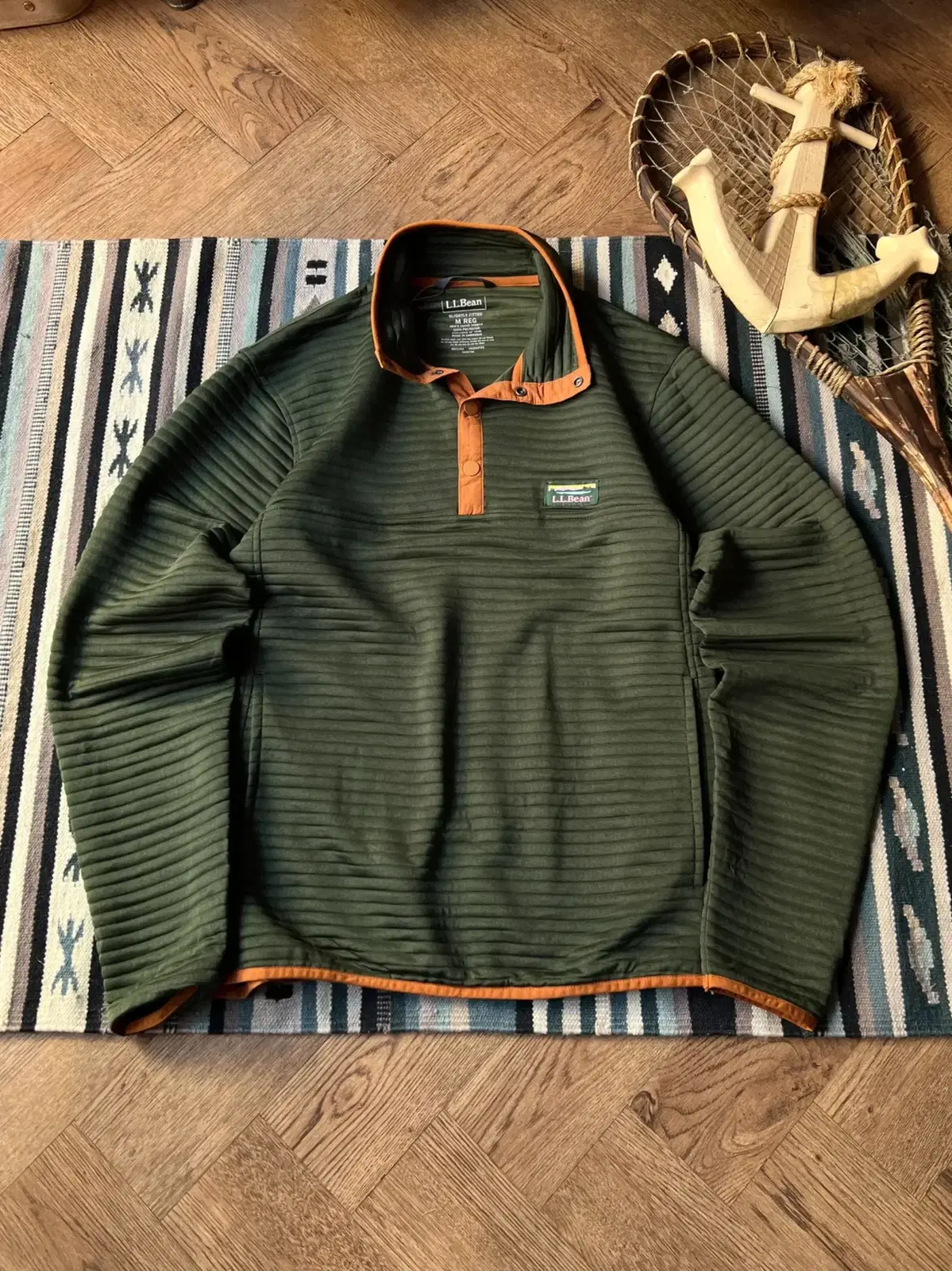 [M]L.L.Bean USA 엘엘빈 스냅 버튼 아노락 티셔츠