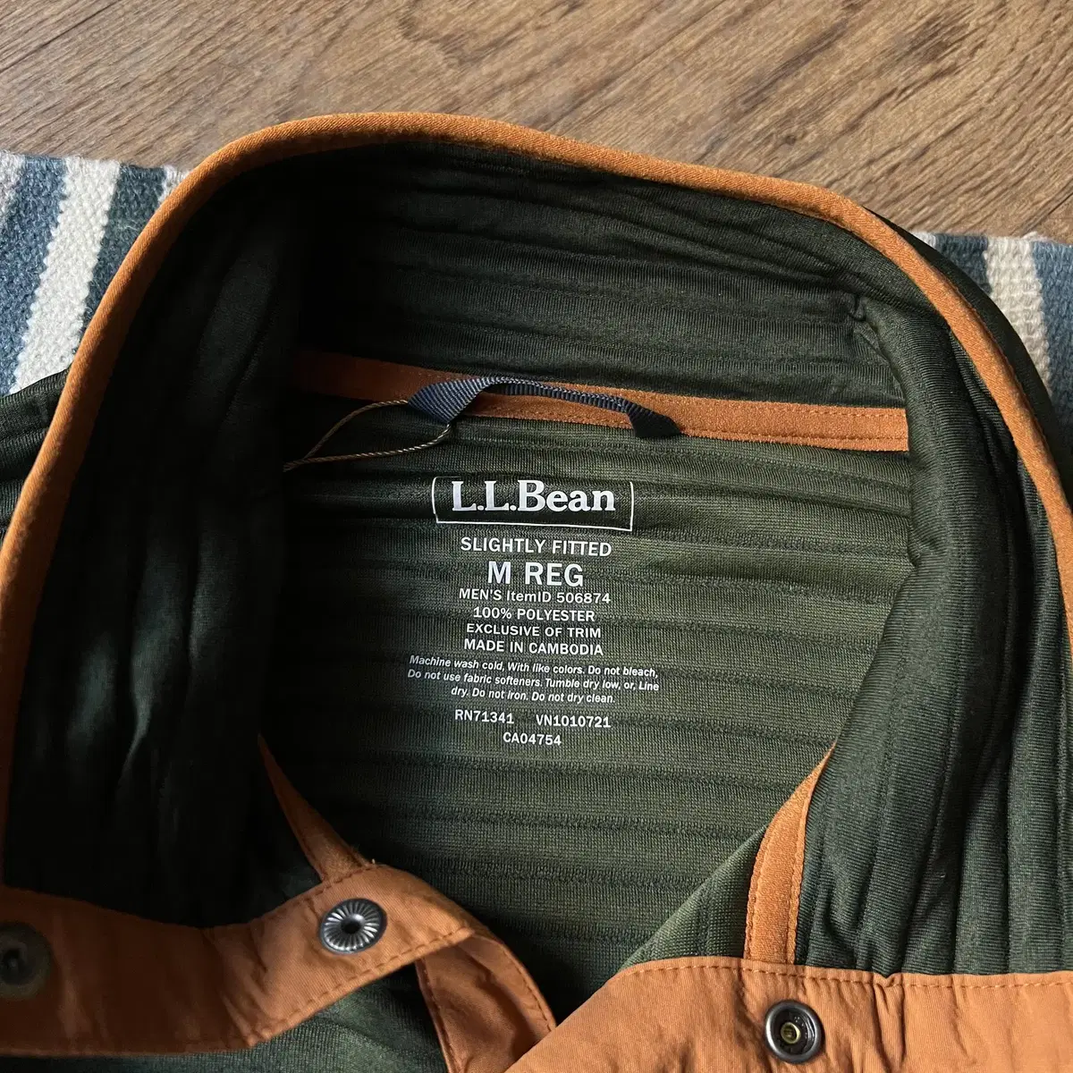 [M]L.L.Bean USA 엘엘빈 스냅 버튼 아노락 티셔츠