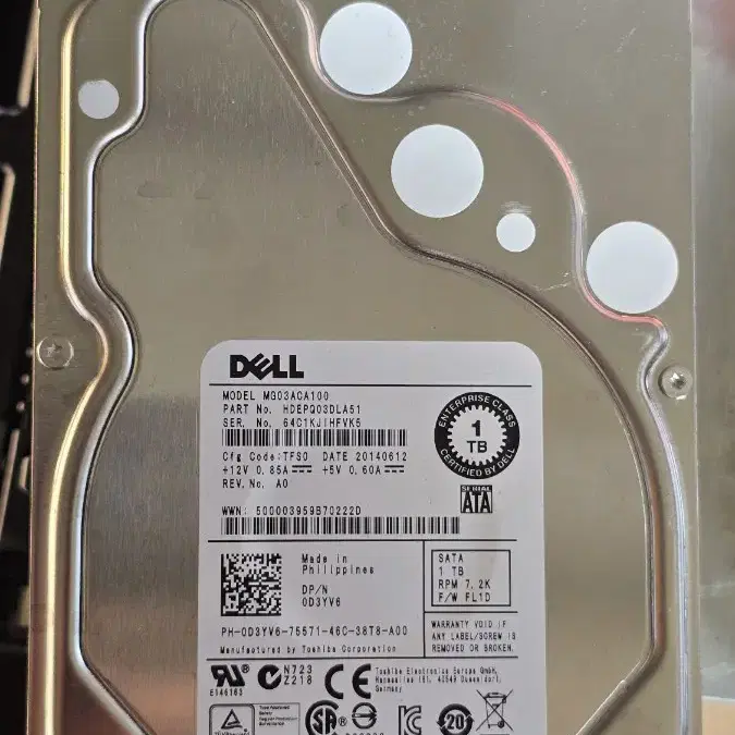 델 HDD 하드 1TB SATA