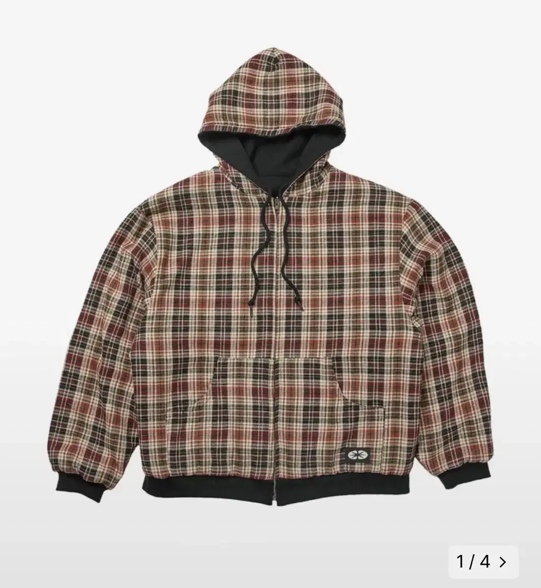 ERTR Reversible Hoodie Zip-Up Check Red