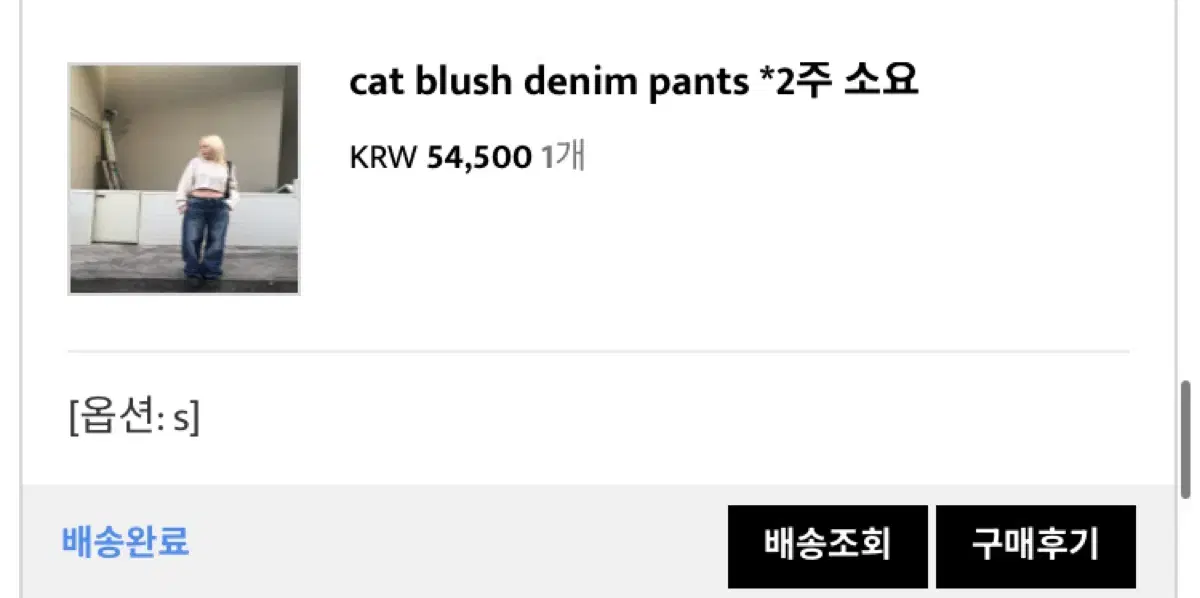 아워캐비넷 cat blush denim pants 캣 블러쉬 데님 팬츠