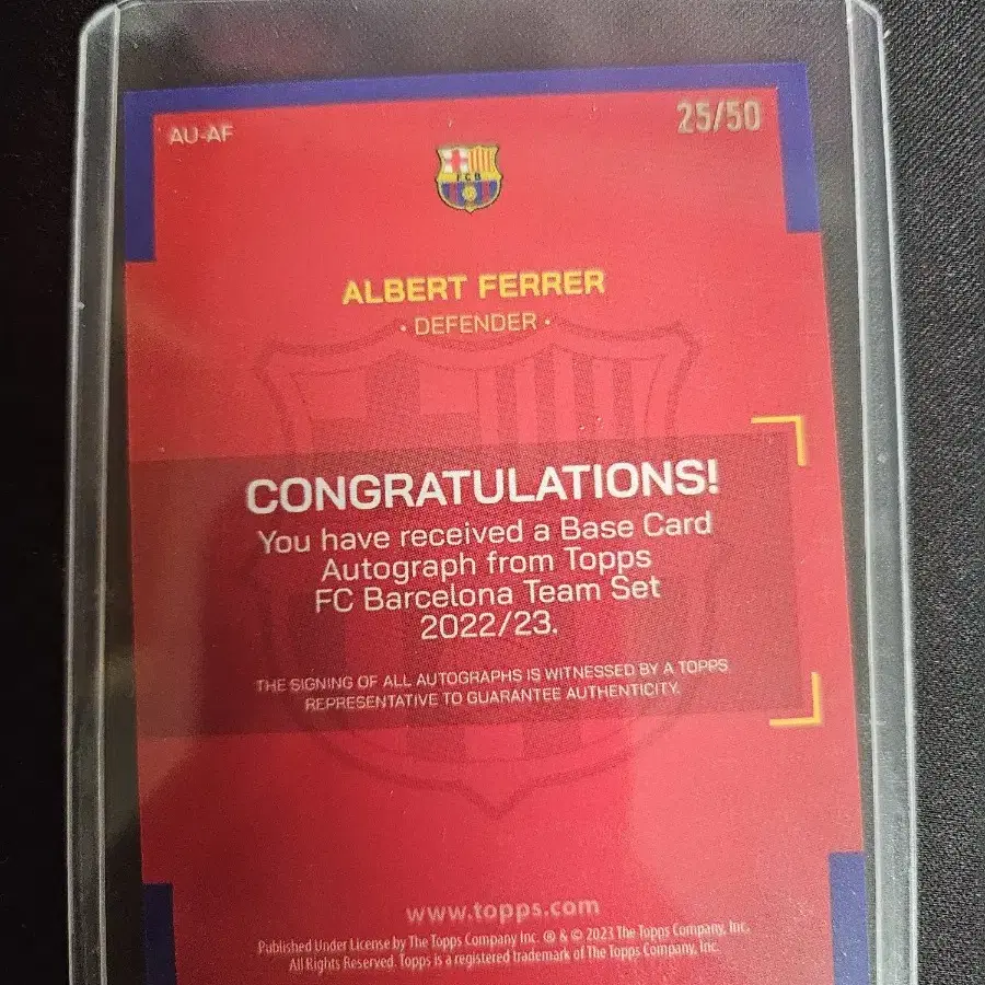 topps 22/23 barcelona 알베르트 페레르 50한정