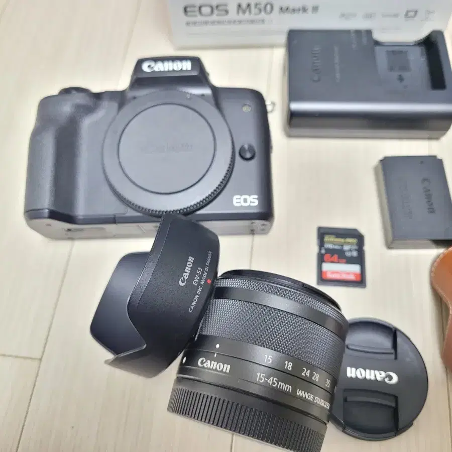 A급 캐논 EOS M50 MARK2 와 15-45 렌즈 세트