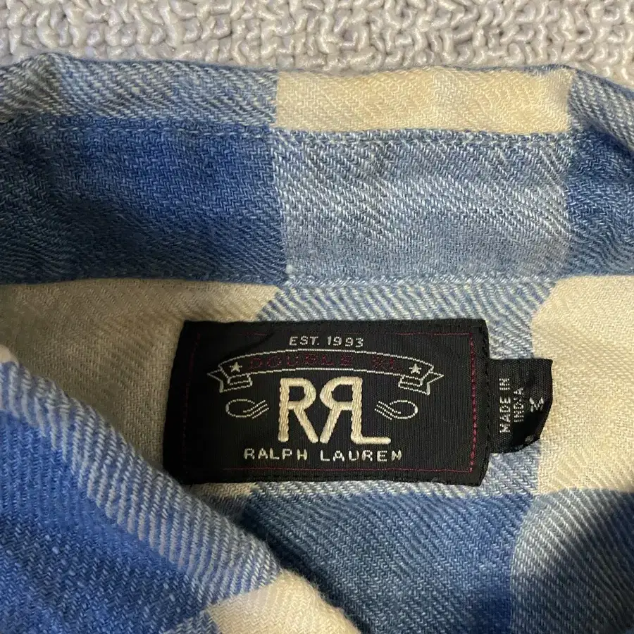 RRL 린넨 플레드 체크 셔츠 (M)