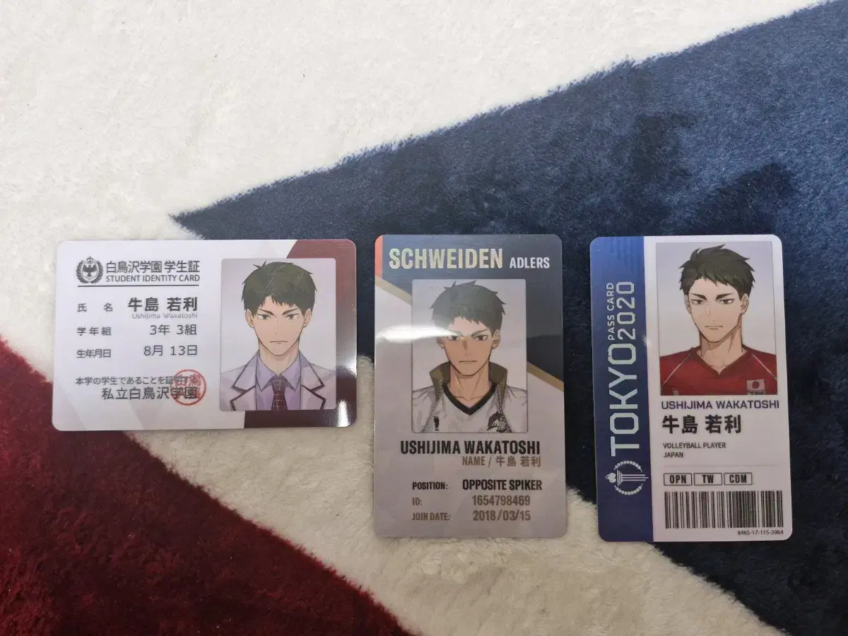 (Bulk) Haikyuu Ushijima ㄹㅁㅁ Student ID, club ID, Olympic kard