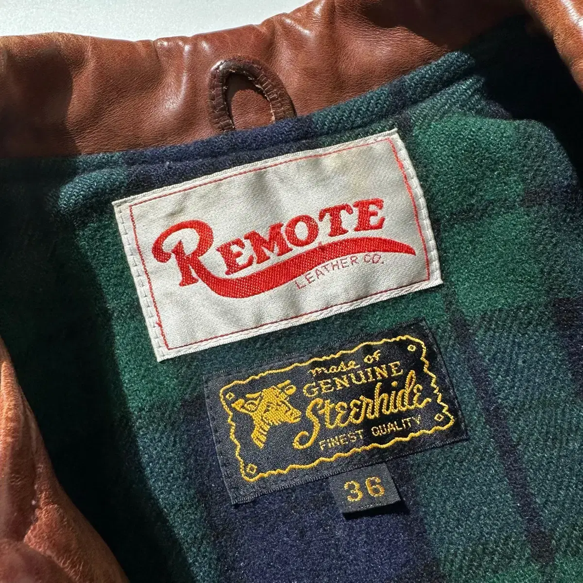 [S] Remote Leather Co. 스티어 하이드 싱글 자켓