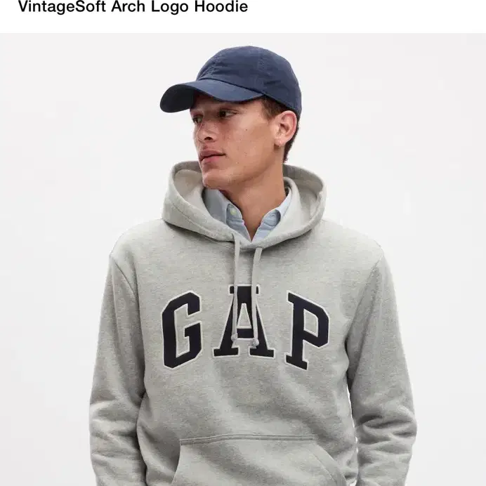 GAP arch logo 갭 아치 로고 후드 라이트 헤더 그레이 새제품