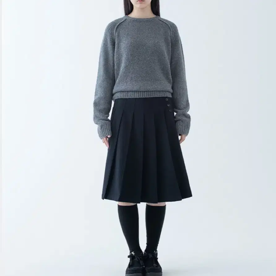 오헤시오 OHESIO saddle wool round knit