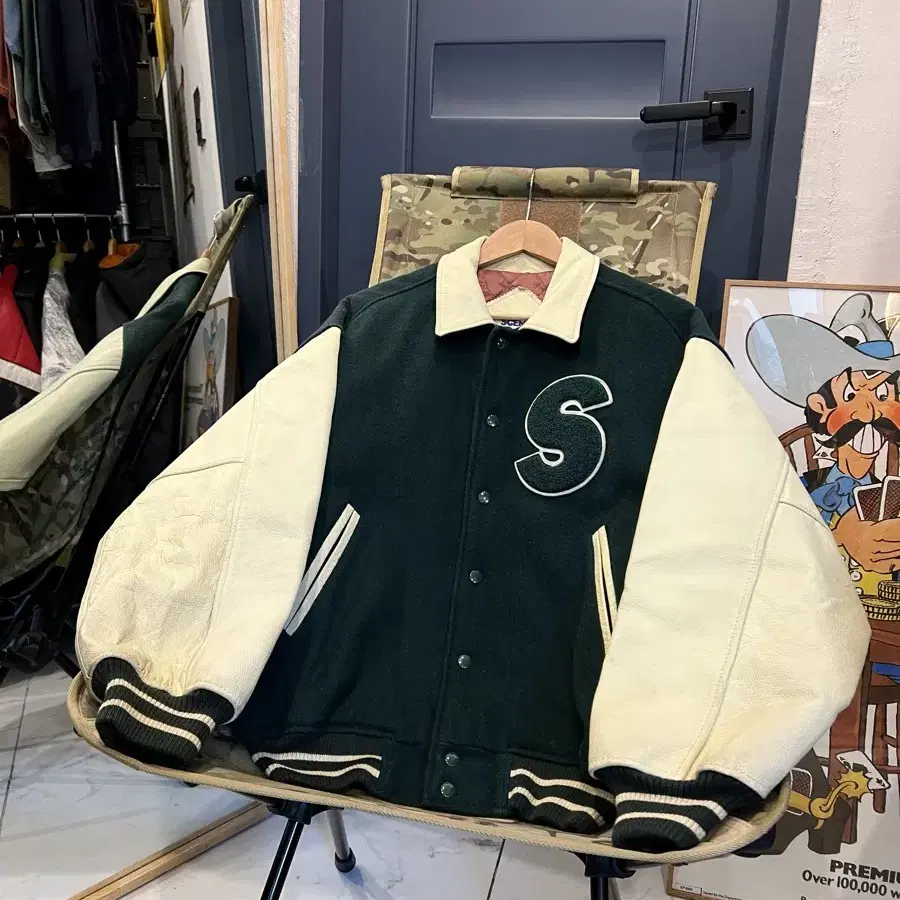 80/90s SCENE WOOL LEATHER VARSITY 바시티자켓