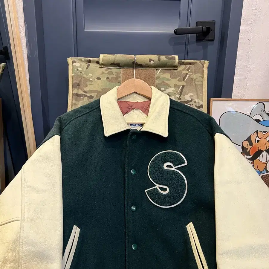 80/90s SCENE WOOL LEATHER VARSITY 바시티자켓