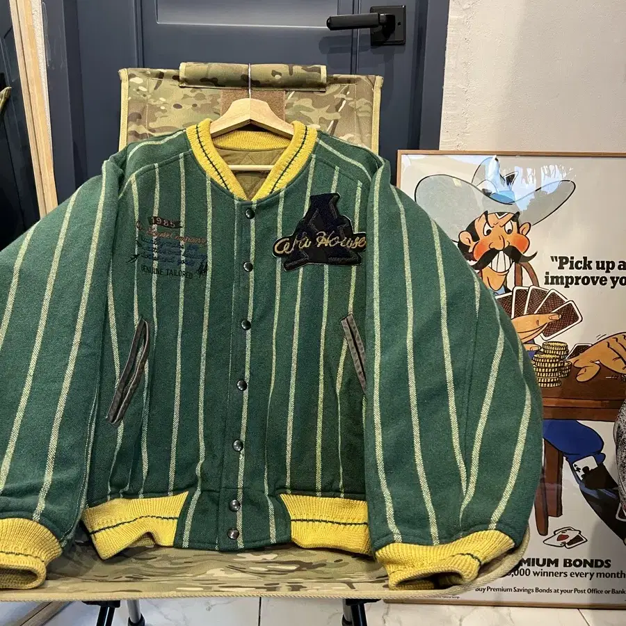 1980s ABAHOUSE STRIPE 빈티지울바시티자켓