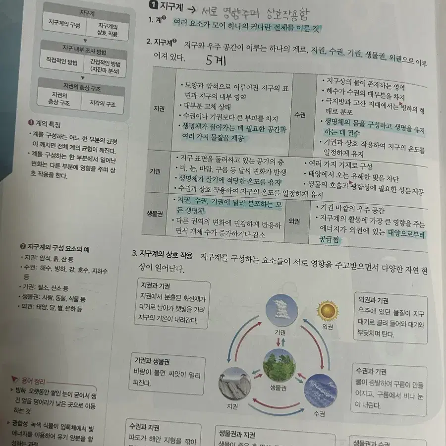 esc 중학 지구과학 문제집