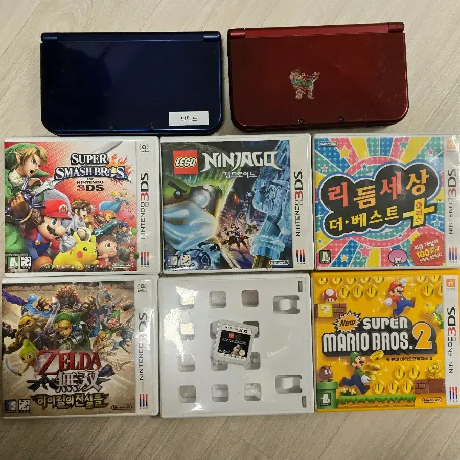 뉴 닌텐도 3ds xl 2개 + 칩6개 일괄 판매