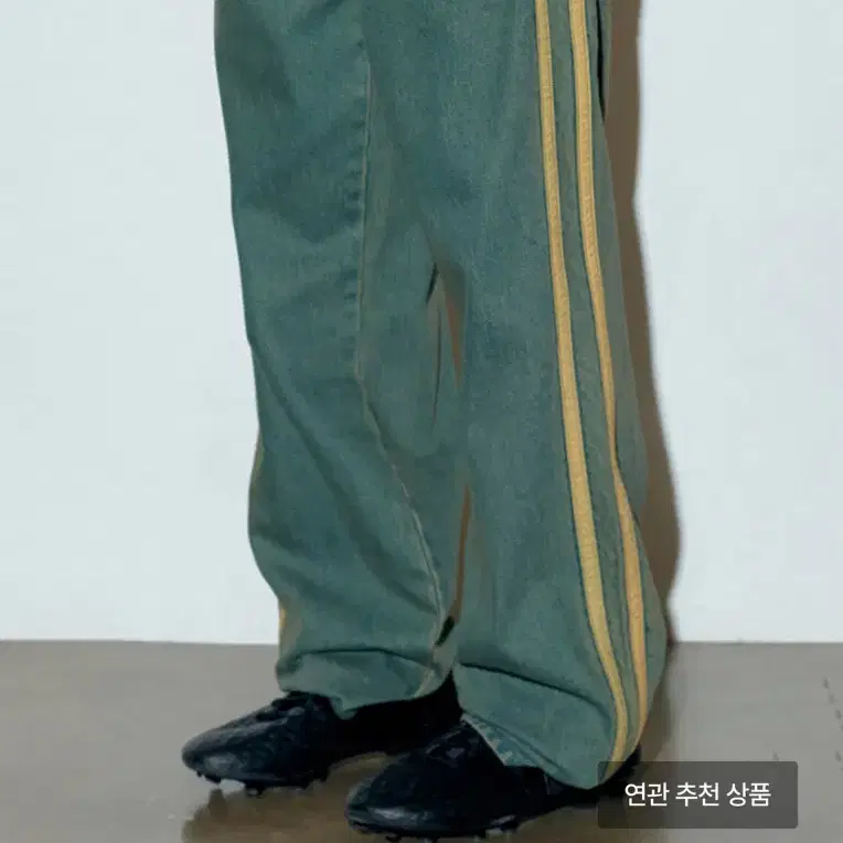 스컬프터 Straight Line Denim Pants Green