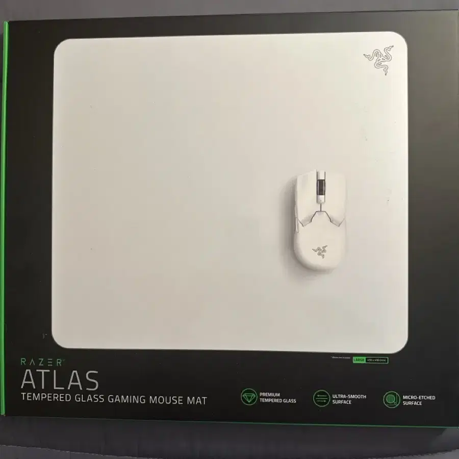 레이저 atlas 유리 마우스패드