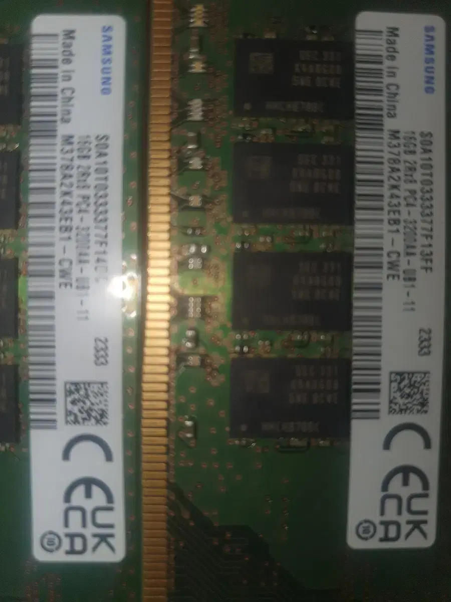 ddr4 16g  3200mhz 삼성 2개 팝니다