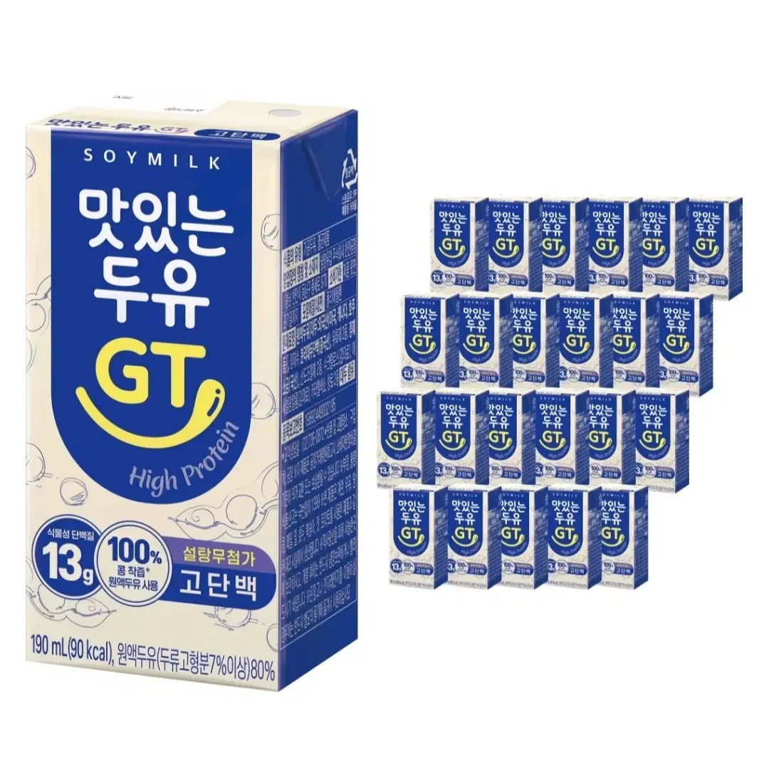 맛있는두유GT 고단백 두유, 190ml, 24개