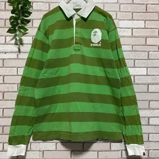 A BATHING APE 베이프 빈티지 럭비 단가라 셔츠 L