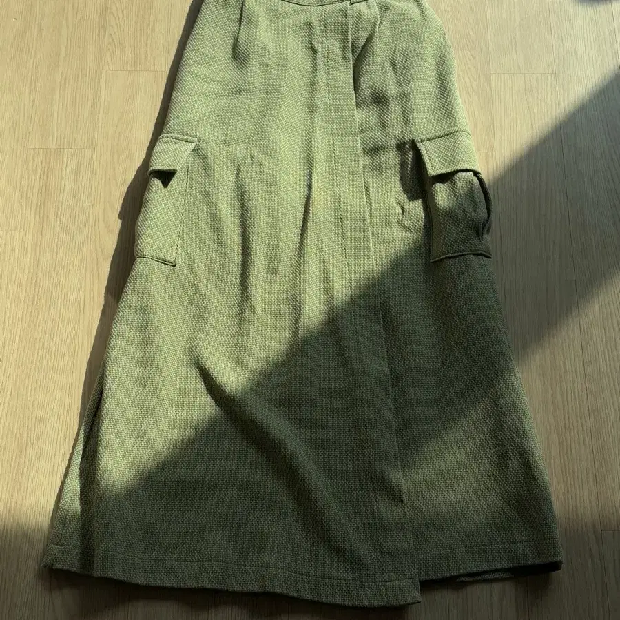 Pesto flare long skirt olive