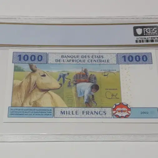 2002년 카메룬 1000프랑 PCGS 67 PPQ 완전 미사용 화폐