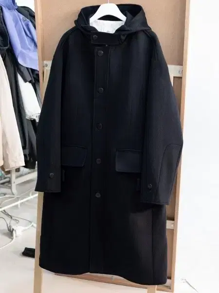 [3] POLITHERMELTON WOOL HOODED COAT DARK NAVY 22FW