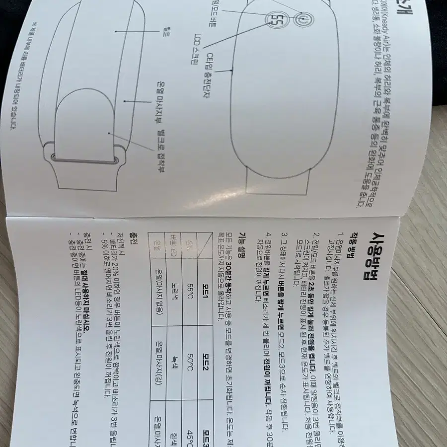 생리통찜질 복부마사지, 니디에어 온열 공기압 마사지기