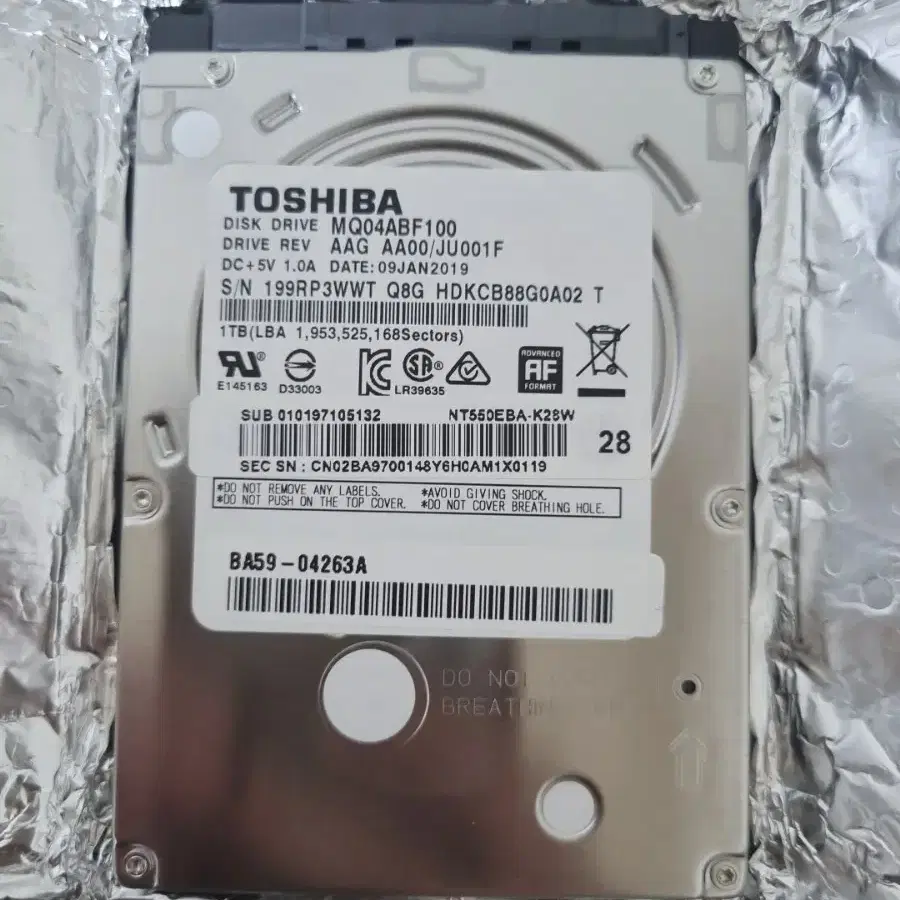 노트북용 HDD 1T