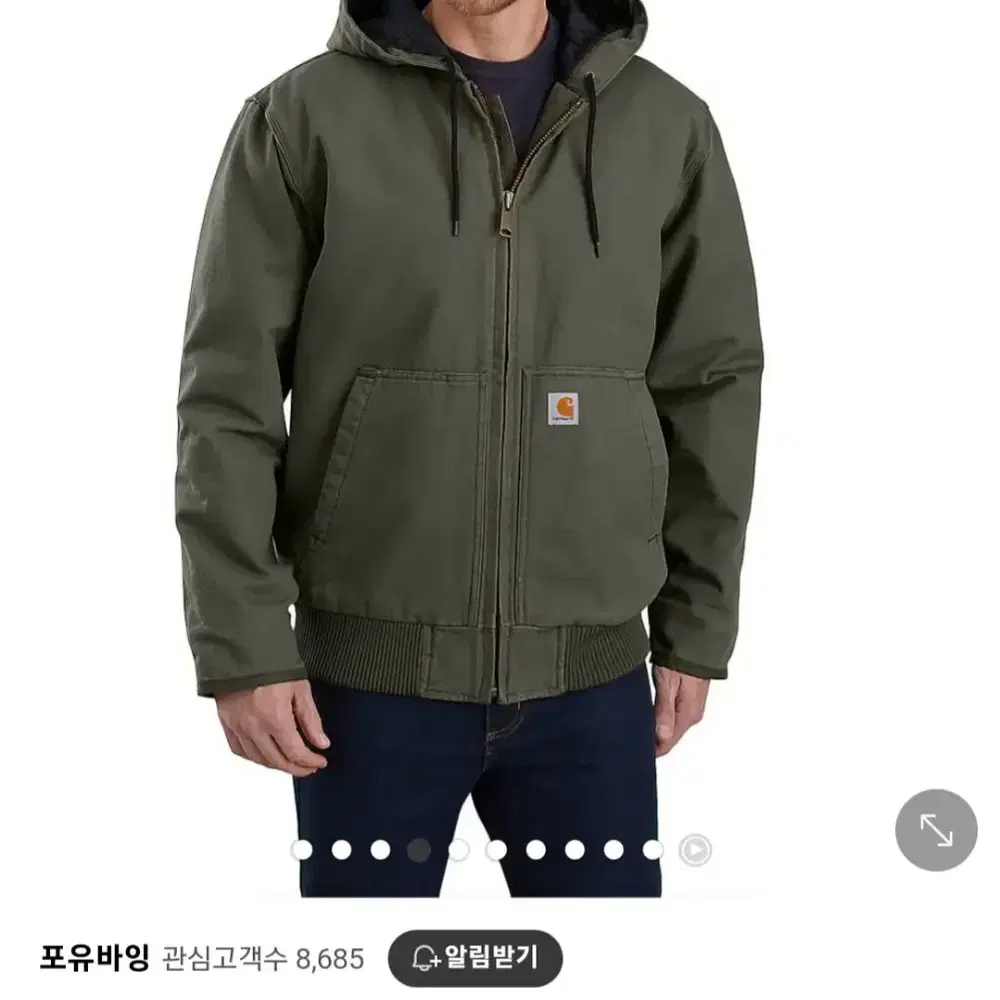 칼하트 샌드스톤 j130 모스 그린 m