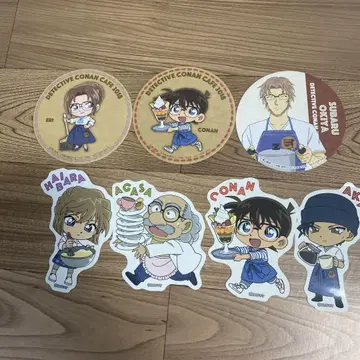 명탐정 코난 콜라보 카페 한정판 코스터&스티커
