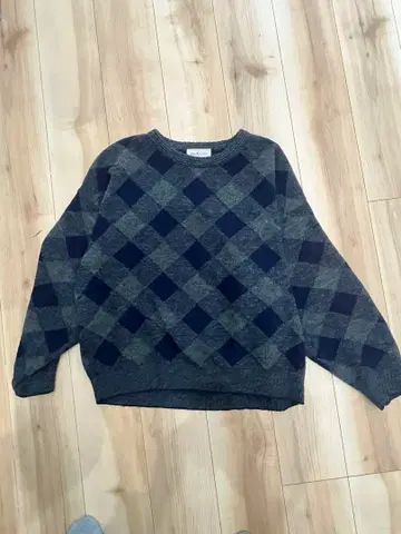 MURANO 다이아몬드 패턴 니트 스웨터 그레이 그레이 네이비