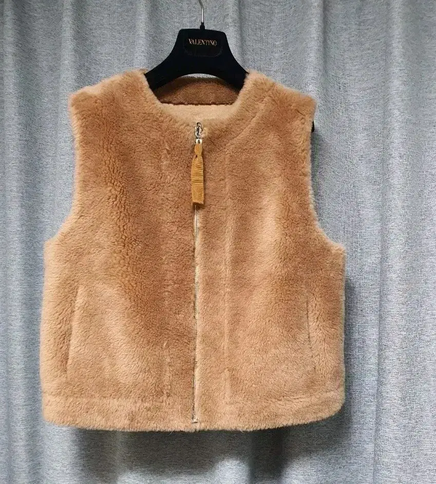 Laciento genuine Teddy Bear Shearing Wool 100% Zipper Vest 66s~M