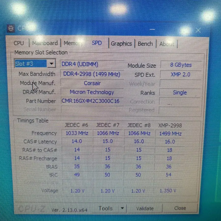 튜닝램 커세어 PC4 DDR4 8G 램 4개