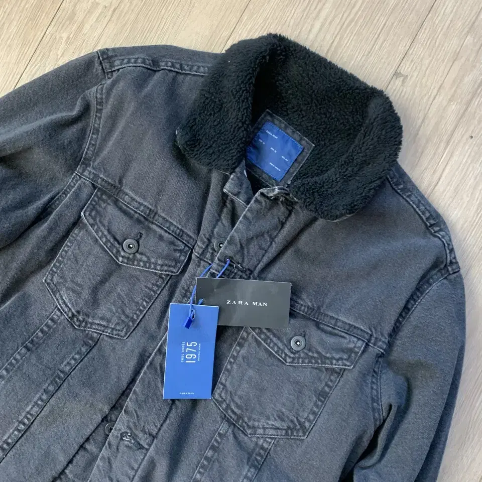 Zara sherpa denim jacket 자라 블랙 데님 자켓 XL