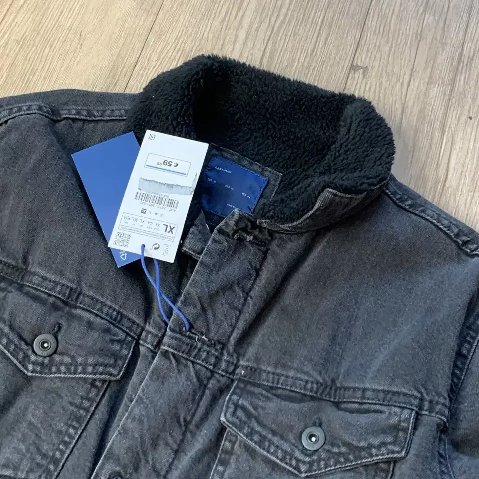 Zara sherpa denim jacket 자라 블랙 데님 자켓 XL