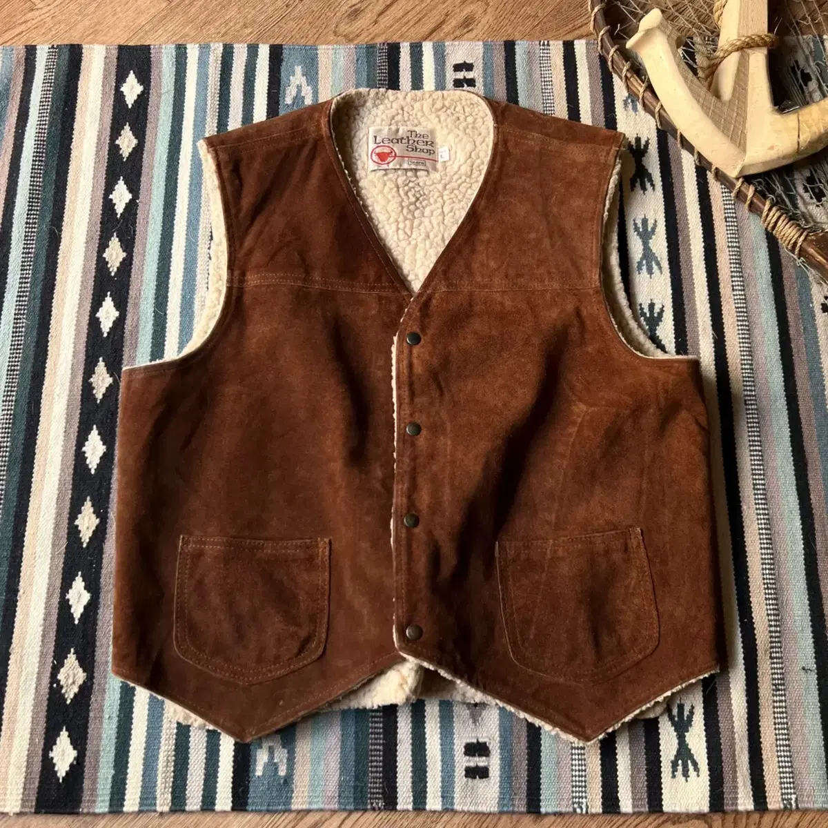 [L]70's Sears Leather Shop 쉐르파 레더 베스트