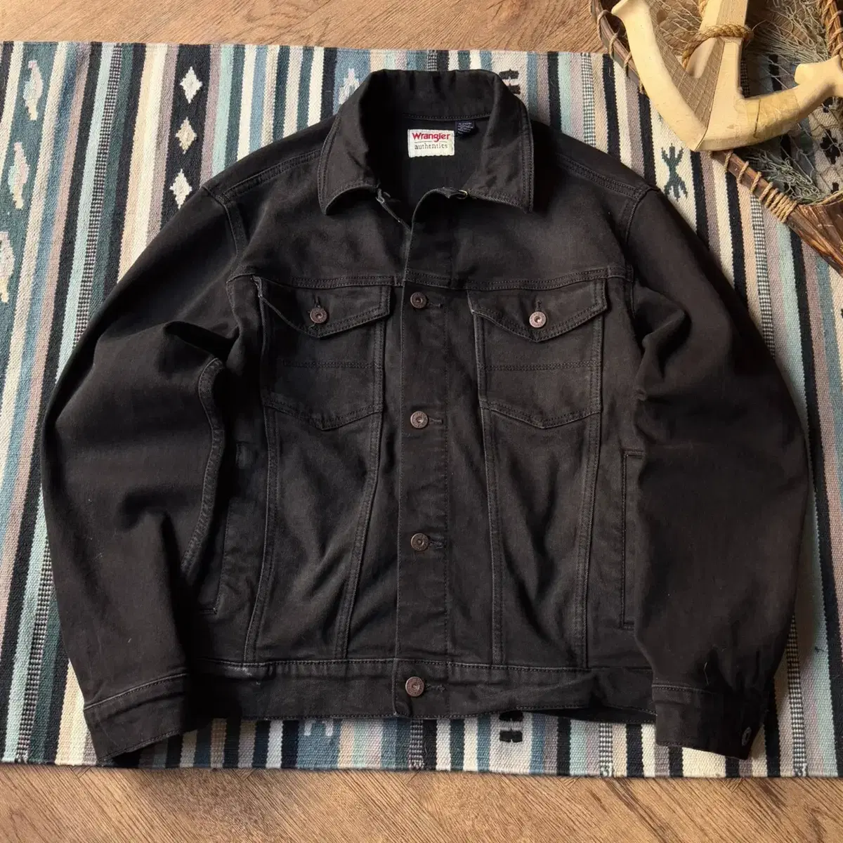 [S]Wrangler USA 랭글러 흑청 데님 트러커 자켓