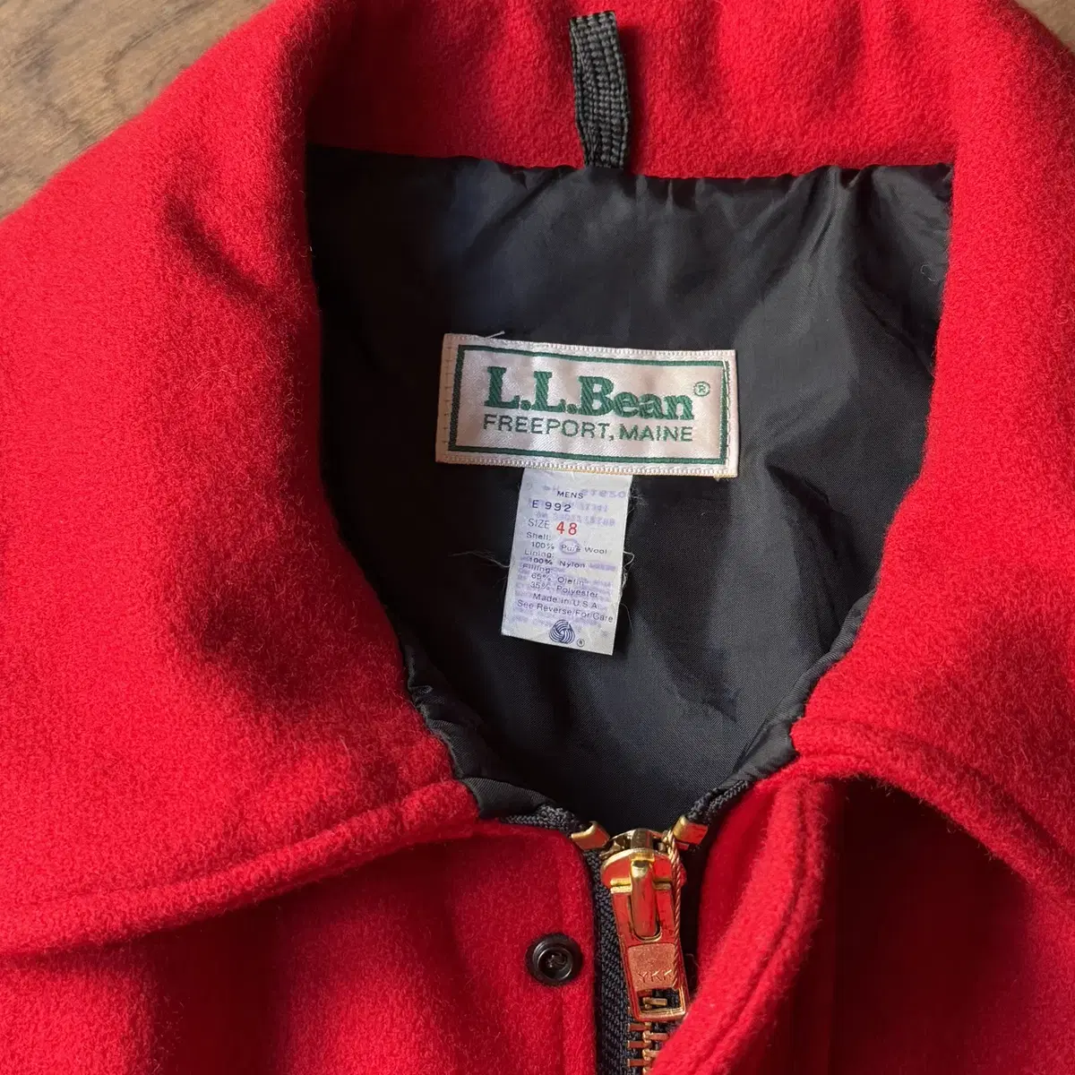 [XL]80's L.L.Bean USA 엘엘빈 레드 헤비 울 코트