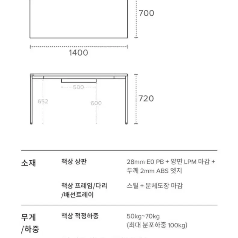 [상태 A급/140cmx70cm] 데스커 책상 & 테이블 & 가구 &책상